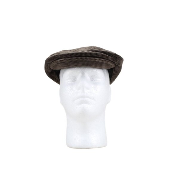 Vintage LL Bean Brown Corduroy Cotton Flat Newsboy Cap - Picture 1 of 11